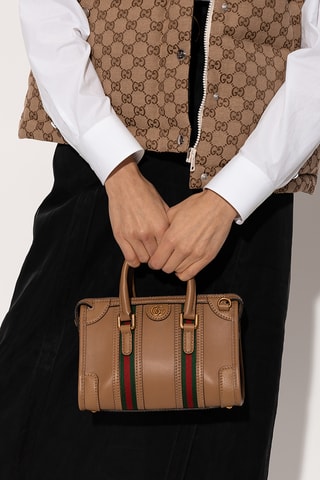 Sac à main en cuir - Marron - Gucci