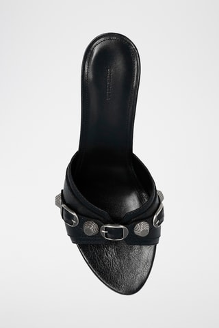 Mules à talons en cuir - Noir - Balenciaga