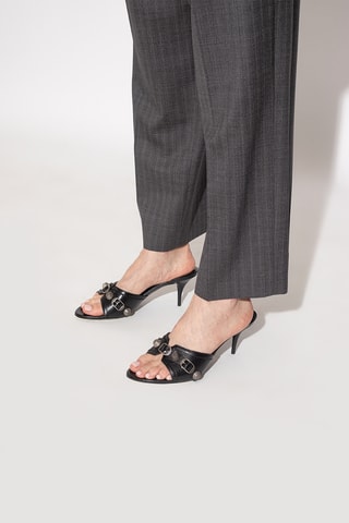 Mules à talons en cuir - Noir - Balenciaga