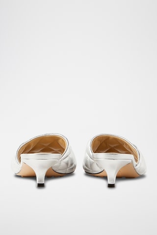 Mules à talons en cuir - Argenté - Bottega Veneta