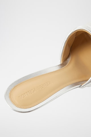 Mules à talons en cuir - Argenté - Bottega Veneta