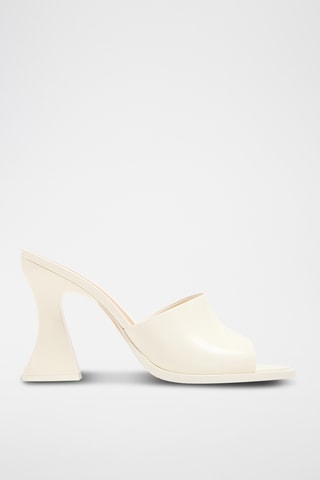 Mules à talons en cuir - Blanc - Bottega Veneta