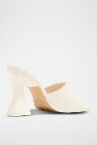 Mules à talons en cuir - Blanc - Bottega Veneta