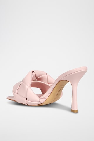Mules à talons en cuir - Rose - Bottega Veneta