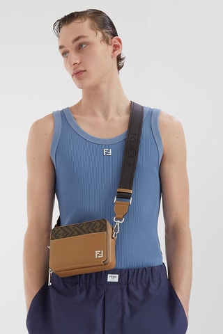 Sac bandoulière en cuir - Marron - Fendi