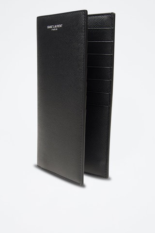 Portefeuille en cuir de veau Continental - Noir
