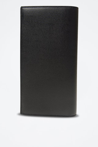 Portefeuille en cuir de veau Continental - Noir