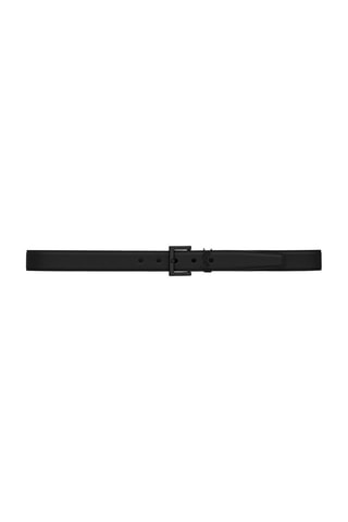 Ceinture en cuir de veau Metal Logo - Noir