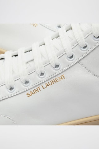 Baskets montantes en cuir de veau SL-39 Mid Top Aged - Blanc
