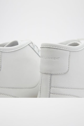 Baskets montantes en cuir de veau SL-39 Mid Top Aged - Blanc