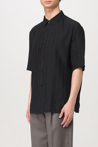 Chemise en soie Short Sleeve - Noir
