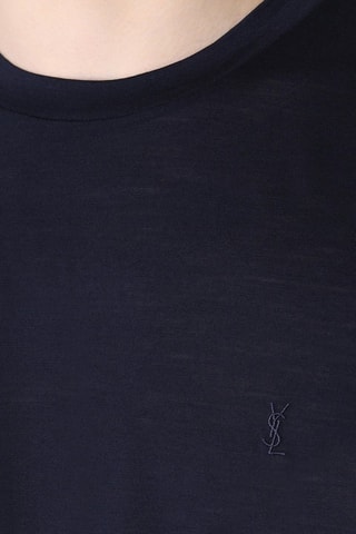 T-shirt en laine YSL Logo - Indigo