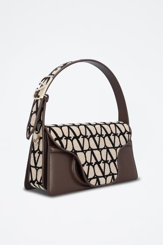 Sac porté épaule en cuir - Noir et beige - Valentino