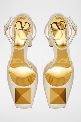 Sandales à talons en cuir - Blanc - Valentino