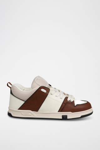 Baskets en cuir - Marron et blanc - Valentino
