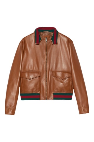 Veste en cuir - Marron clair - Gucci