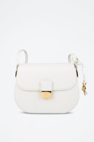 Sac bandoulière en cuir de veau - Blanc et doré - Bottega Veneta