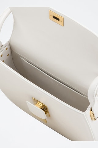 Sac bandoulière en cuir de veau - Blanc et doré - Bottega Veneta