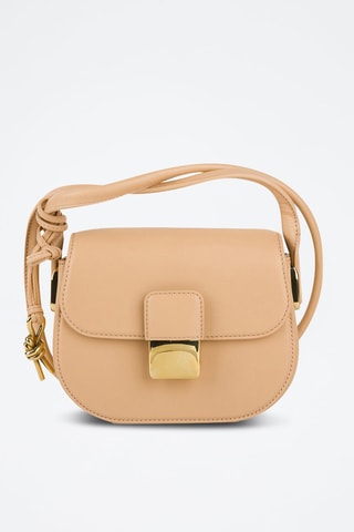 Mini sac bandoulière en cuir de veau - Amande et doré - Bottega Veneta
