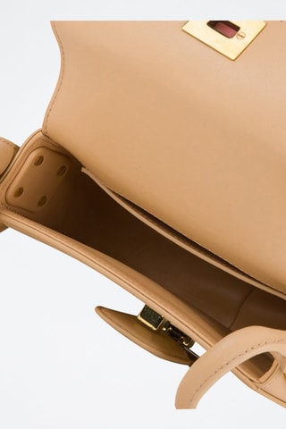 Mini sac bandoulière en cuir de veau - Amande et doré - Bottega Veneta