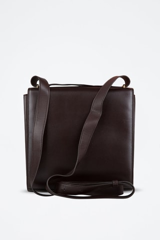 Sac bandoulière en cuir de veau et cuir d'agneau - Chocolat et doré - Bottega Veneta