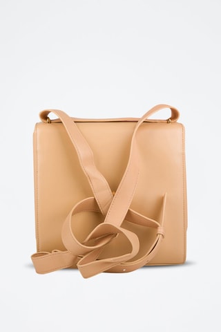 Sac bandoulière en cuir de veau et cuir d'agneau - Amande et doré - Bottega Veneta