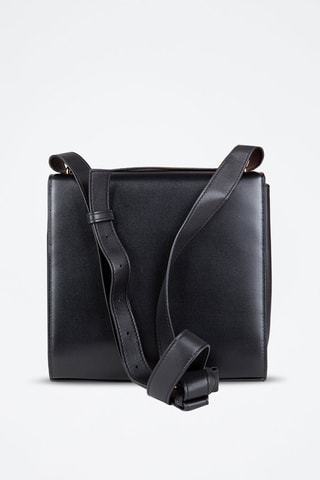 Sac bandoulière en cuir de veau et cuir d'agneau - Noir et doré - Bottega Veneta