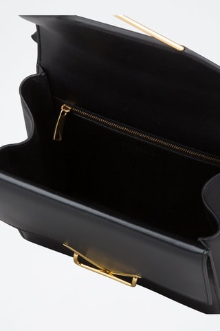 Sac bandoulière en cuir de veau et cuir d'agneau - Noir et doré - Bottega Veneta