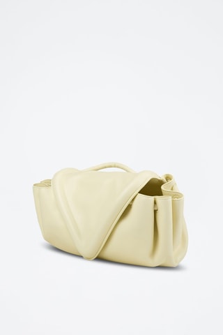 Sac bandoulière en cuir d'agneau - Crème et argenté - Bottega Veneta