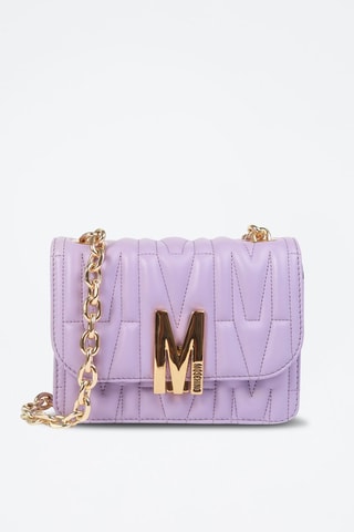 Sac bandoulière en cuir de mouton - Lilas - Moschino