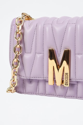 Sac bandoulière en cuir de mouton - Lilas - Moschino