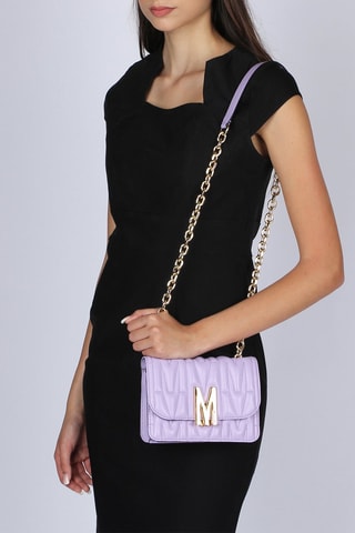 Sac bandoulière en cuir de mouton - Lilas - Moschino