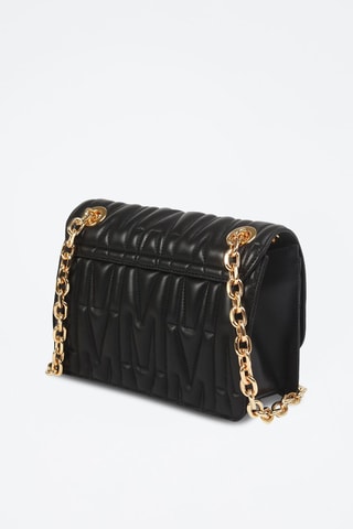 Sac bandoulière en cuir de mouton - Noir - Moschino