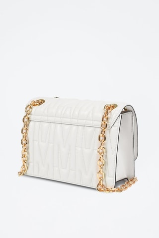 Sac bandoulière en cuir de mouton - Blanc - Moschino