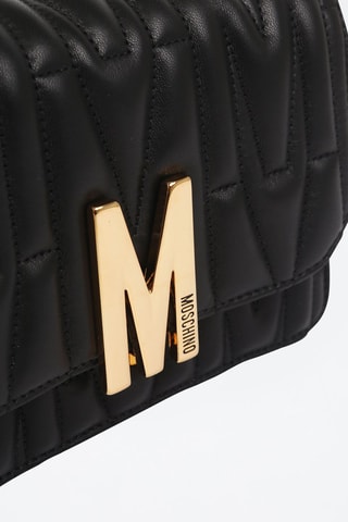 Sac bandoulière en cuir de mouton - Noir - Moschino