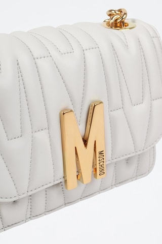 Sac bandoulière en cuir de mouton - Blanc - Moschino
