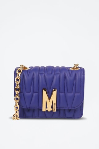 Sac bandoulière en cuir de mouton - Bleu marine - Moschino