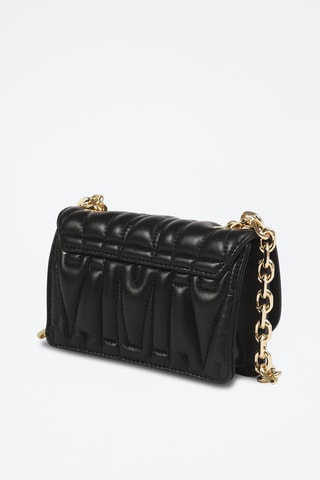 Sac bandoulière en cuir de mouton - Noir - Moschino