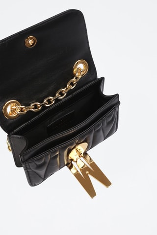 Sac bandoulière en cuir de mouton - Noir - Moschino