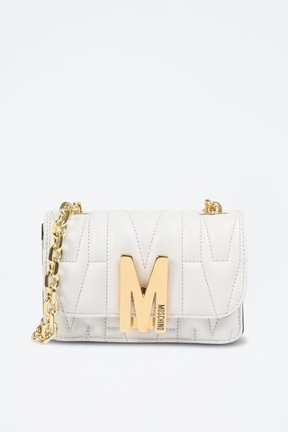 Sac bandoulière en cuir de mouton - Blanc - Moschino