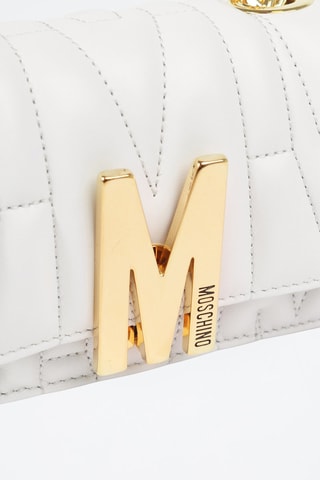 Sac bandoulière en cuir de mouton - Blanc - Moschino