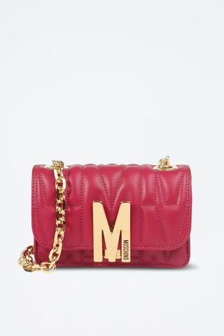 Sac bandoulière en cuir de mouton - Bordeaux - Moschino