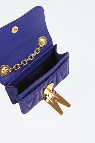 Sac bandoulière en cuir de mouton - Bleu marine - Moschino