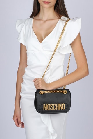 Sac bandoulière en cuir - Noir - Moschino