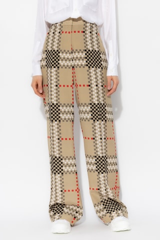 Pantalon en soie taille haute - Beige - Burberry