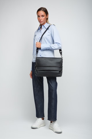 Sac bandoulière en cuir - Noir