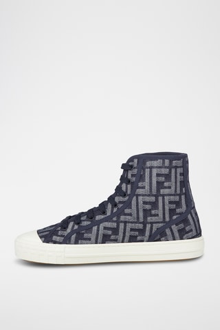 Baskets montantes en cuir - Bleu marine