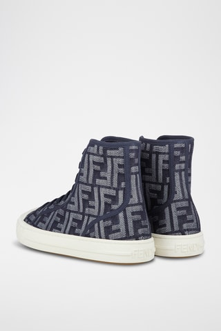 Baskets montantes en cuir - Bleu marine