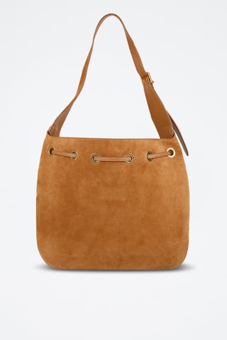 Sac porté épaule en nubuck - Camel