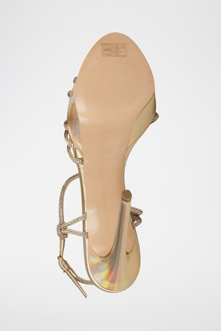 Sandales à talons en cuir - Doré